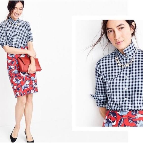 J. Crew Women's Red Floral Pencil Skirt Size 6 - EUC - Picture 1 of 6